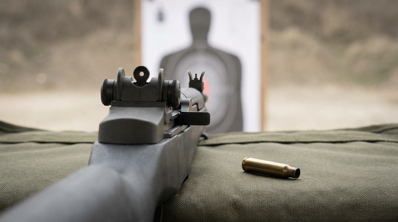 Rifle Sights on Target at the Range